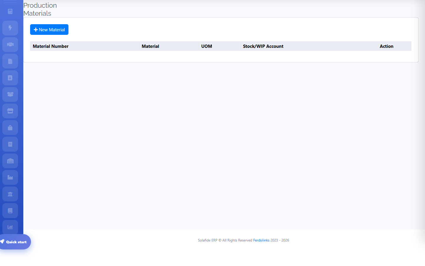 Solafide Inventory Items list screen